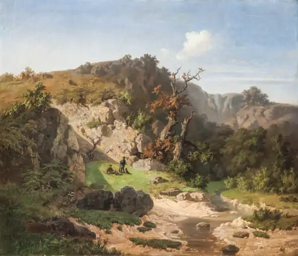 Kosarek, Adolf: Landscape with hunters