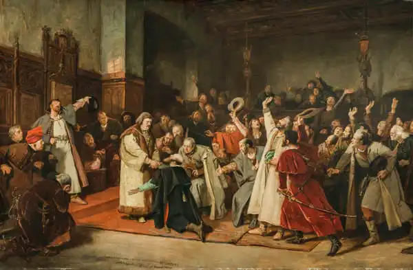 Brozik, Vaclav: The election of George of Podebrady Czech king study