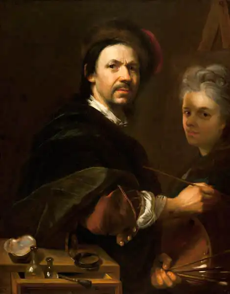 Kupecky, Jan: Self-portrait of artist portraiting his wife
