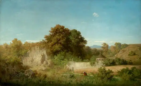 Kosarek, Adolf: Summer landscape with chapel