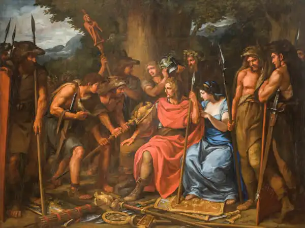 Bergler, Josef, the younger: Herman after the Battle of the Teutoburg Forest - Herman after the Battle of the Teutoburg Forest receives captured trophies