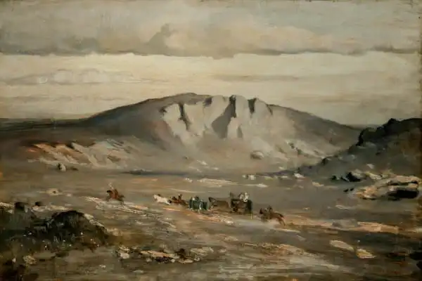 Kosarek, Adolf: Lonely landscape - Peasant Wedding, study