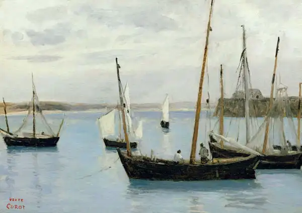 Corot, J. B. Camille: Fishing boats in Granville