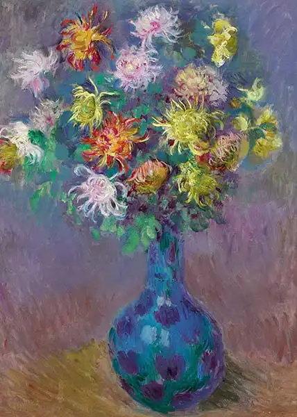 Monet, Claude: Vase of chrysanthemums