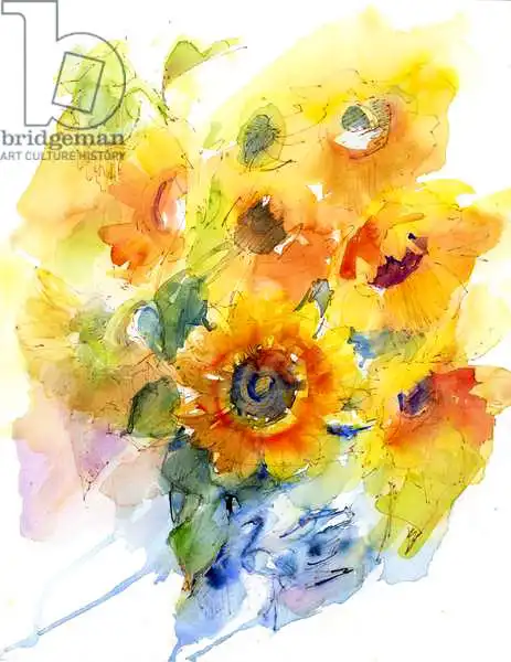Keeling, Joh: Sunflowers in vase