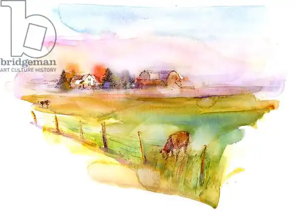 Keeling, Joh: Country scene with cows