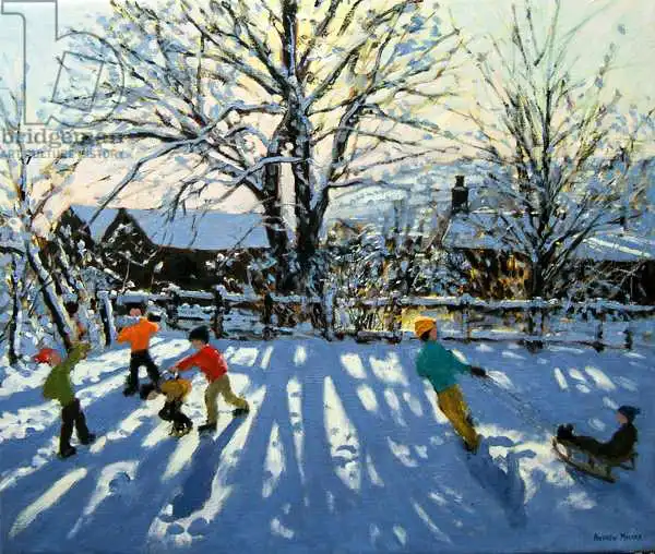 Macara, Andre: Fun in the Snow, Tideswell, Derbyshire