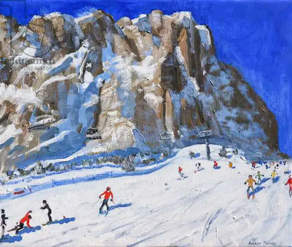 Macara, Andre: Ski sur la montagne, Selva Gardena