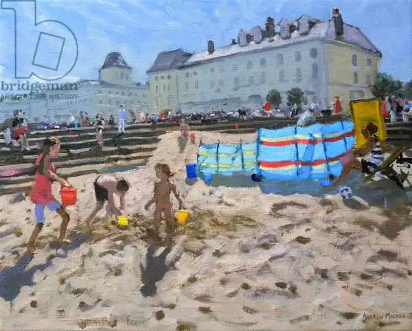Macara, Andre: Jouant dans le sable, Llandudno. 2010