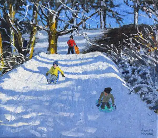 Macara, Andre: Amusant dans la neige, lavage vert, Derbyshire