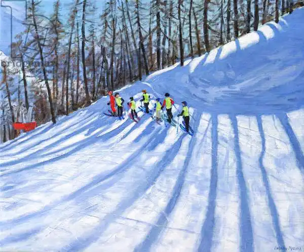 Macara, Andre: Leçon de ski, Tignes, France