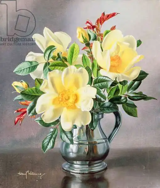 Williams, Albert: AB96 Yellow Roses in a Tankard