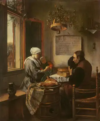 Steen, Jan Havicksz: Avant les repas