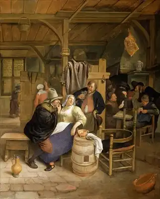 Steen, Jan Havicksz: Taverne avec joueurs de cartes