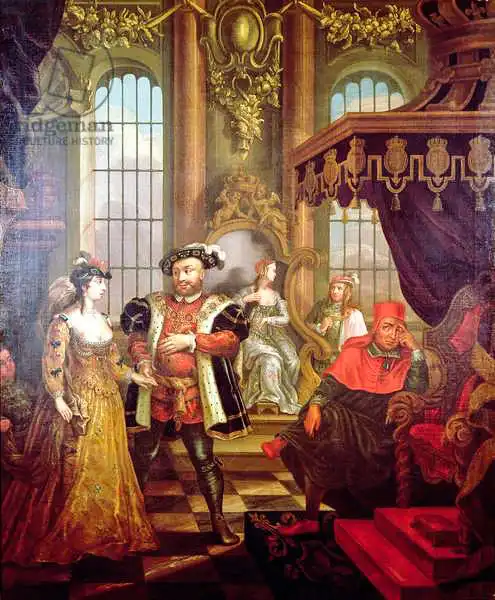 Hogarth, William: Henry VIII (1491-1547) introducing Anne Boleyn at court