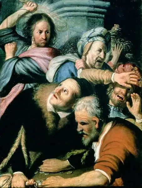Rembrandt, van Rijn: Christ conduisant les changers de l