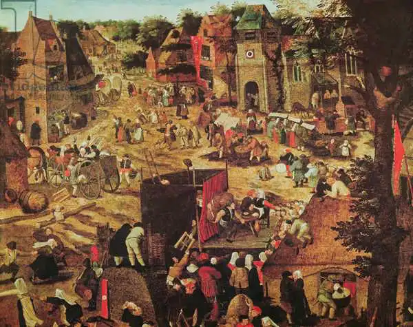 Brueghel, Pieter, the younger: Kermesse with Theatre and Procession