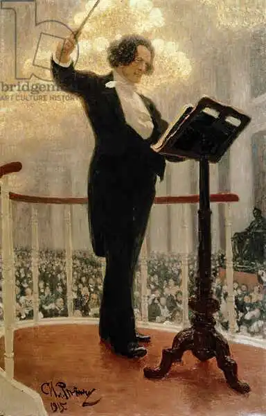 Repin, Illya E.: Portrait of the Russian Composer Anton Grigoryevich Rubinstein (1829-1894) 1915