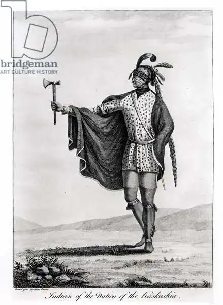 French school (19th century): Indian of the Nation of Kaskaskia, from the atlas to Callot