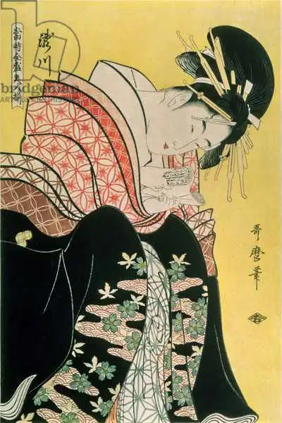Utamaro, Kitagawa: Takigawa from the Tea-House, Ogi