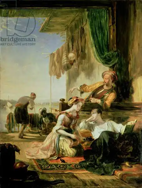 Allan, William: Lord Byron reposing in the house of a fisherman having swum the Hellespont