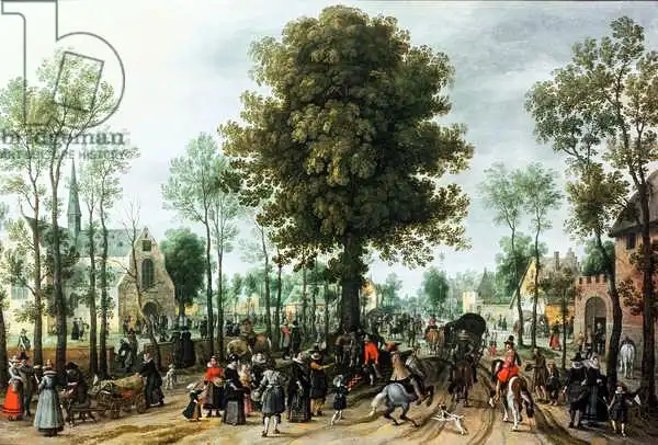 Vrancx, Sebastian: Frederick V and his bride Elizabeth entering Zeeland, May 1613