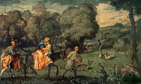 Tizian: Flight into Egypt