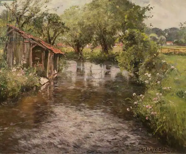 Ede, Frederick Charles Vipont: Wash-house on the banks of the Lunain