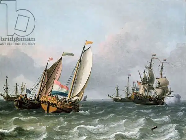 Backhuysen, Ludolf, the elder: Expédition néerlandaise dans une mer agité