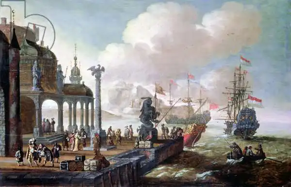 Lingelbach, Johannes: Scène du port méditerranéen