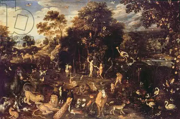 Oosten, Isaak van: The Garden of Eden with Adam and Eve