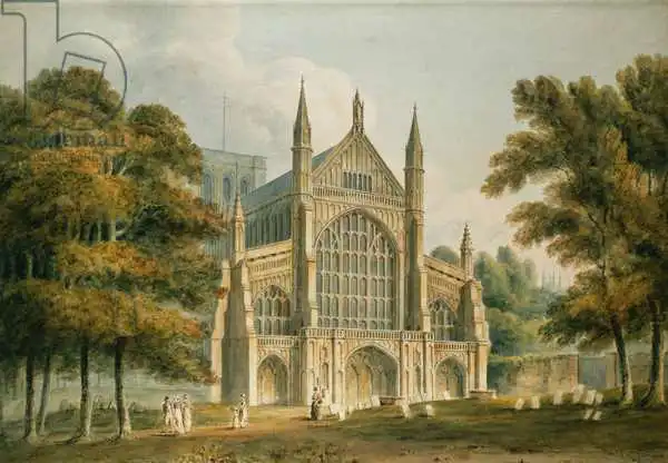 Buckler, John: Winchester Cathedral: The Facade from the North-West