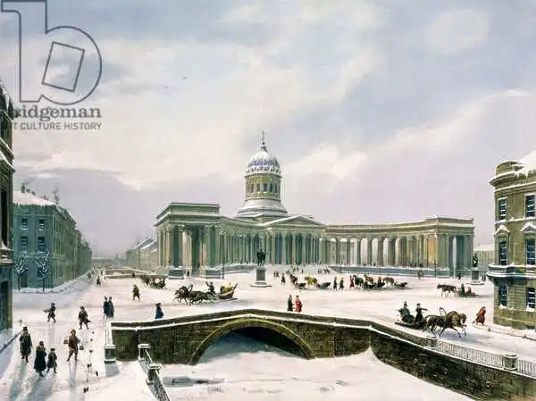 Arnout, Louis Jules: Cathédrale de Kazan, Saint-Pétersbourg, imprimée par Lemerier, Paris, 1840