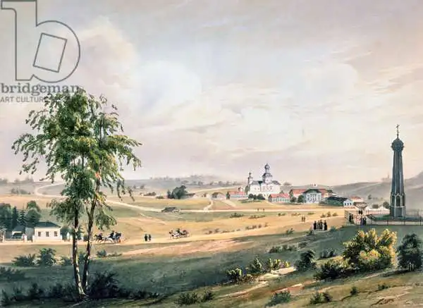 French school (19th century): View of Borodino, the location of the decisive Battle, printed by J. Jacottet, published by Lemercier, Paris, 1830s