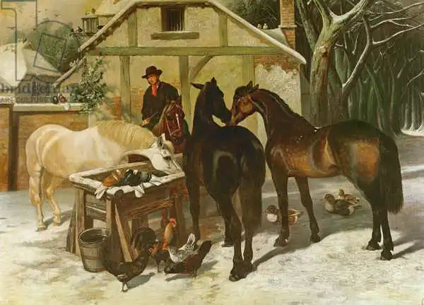 Herring Snr, John Frederick: At the Water Trough in Winter