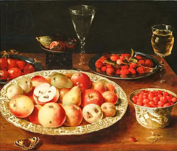Beert, Osias, the elder: Still Life with Fruit in Wan-Li Porcelain Bowls