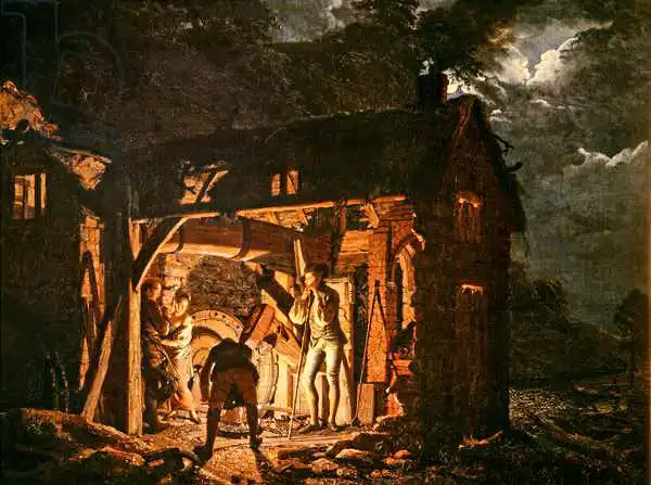 Wright, Joseph: The Iron Forge Viewed from Without, c.1770s