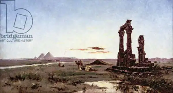 Decamps, Alexandre Gabriel: Bedouin Encampment by a Ruined Temple