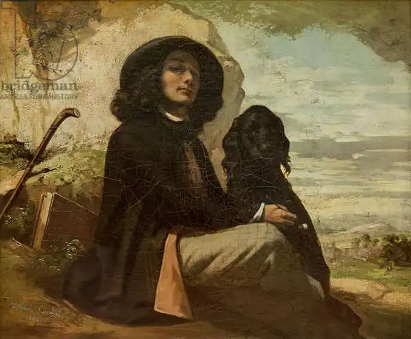 Courbet, Gustave: Courbet with his Black Dog