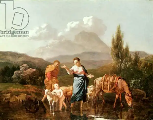 Dujardin, Karel: Holy family at a stream