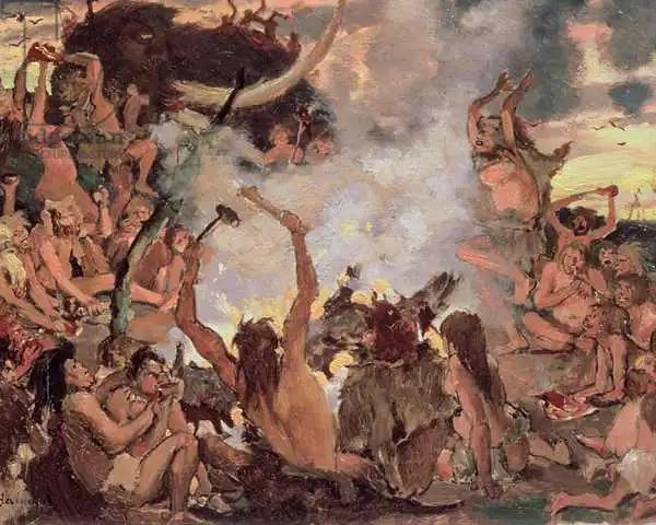 Vasnetsov, Victor Mikhailovich: A Stone Age Feast