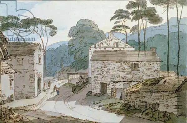 Towne, Francis: Ambleside at the Head of Lake Windermere