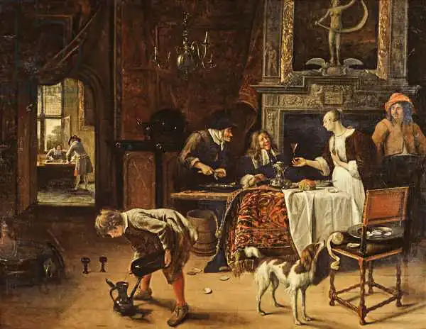 Steen, Jan Havicksz: Wie gewonnen, so zerronnen