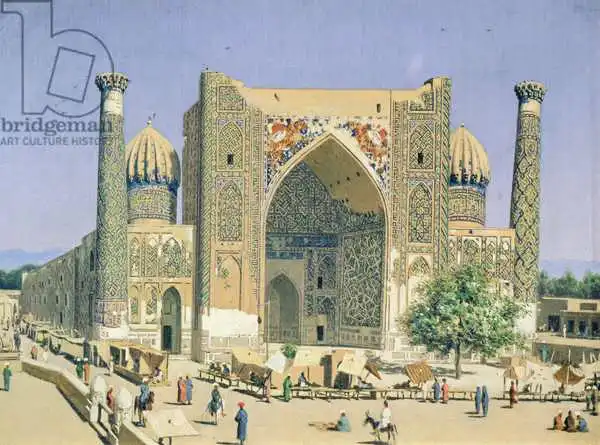 Vereshchagin, Vasili Vasilievich: Medrasah Shir-Dhor at Registan place in Samarkand, 1869-70