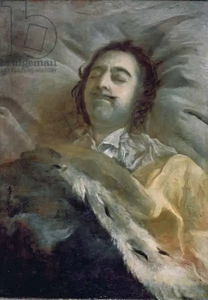 Nikitin, Ivan Nikitich: Peter I (1672-1725) the Great on his Deathbed