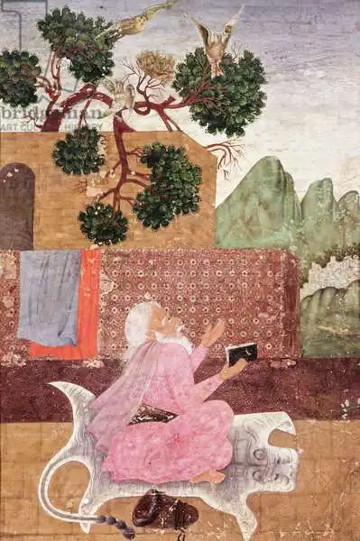 Indian school: An ascetic on a tigerskin