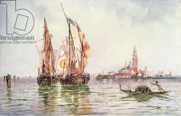 Hardy, Dudley: Fischerboote in der Nähe von San Giorgio Maggiore, Venedig