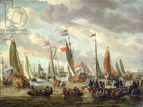 Storck, Abraham: Tsar Peter I (1672-1725) visiting England in January 1698