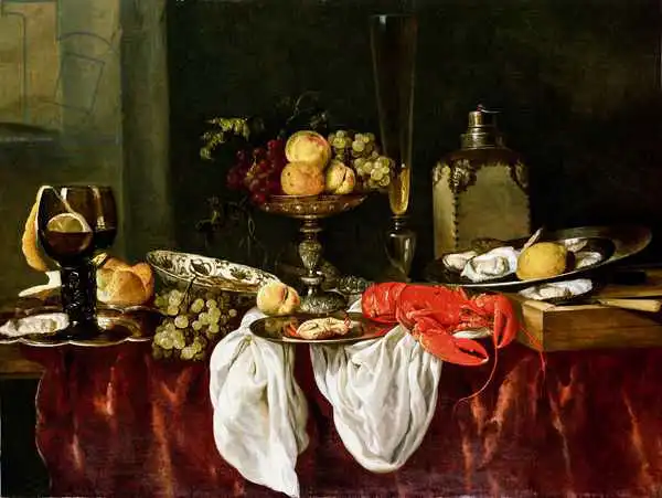 Beyeren, Abraham Hendricksz van: Bodegón con bogavante