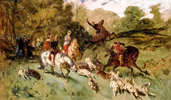 Lami, Eugene Louis: Mary Stuart hunting